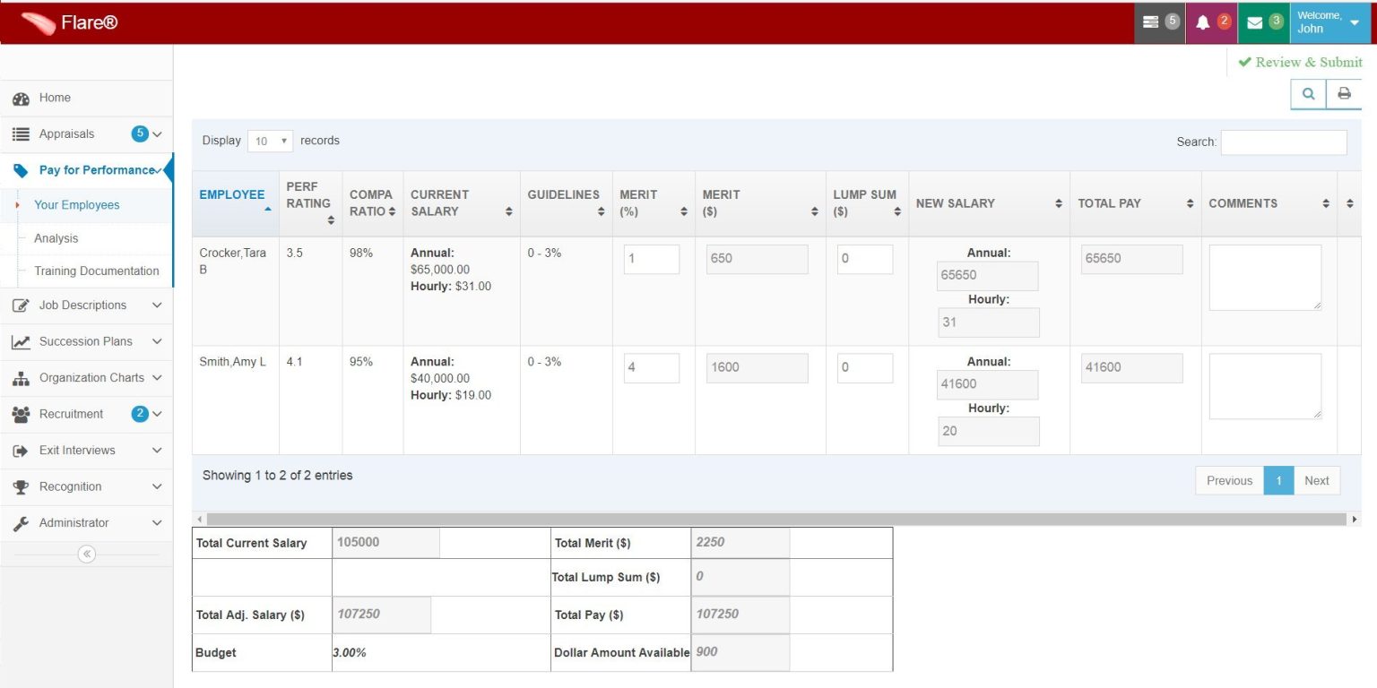 Explore Flare®’s talent management software pay for performance module and how it can help you engage and motivate your employees