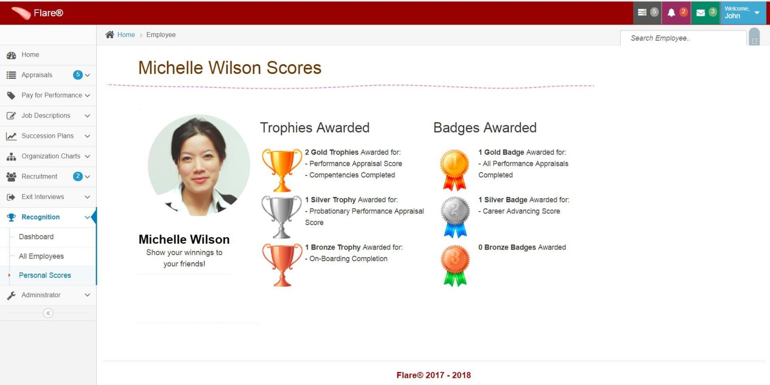 Rewards and other prizes is a great way to show recognition to your top employees! And, Flare®’s talent management software has specific tools to help!
